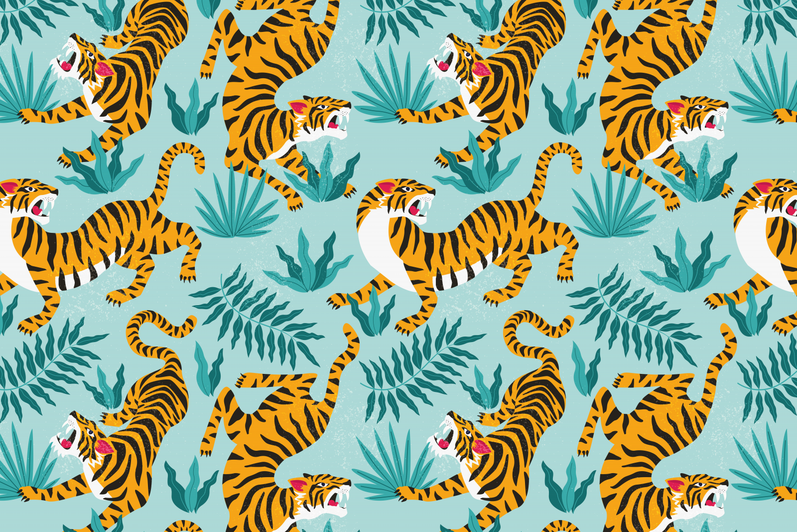 Tijger print met een blauwe achtergrond