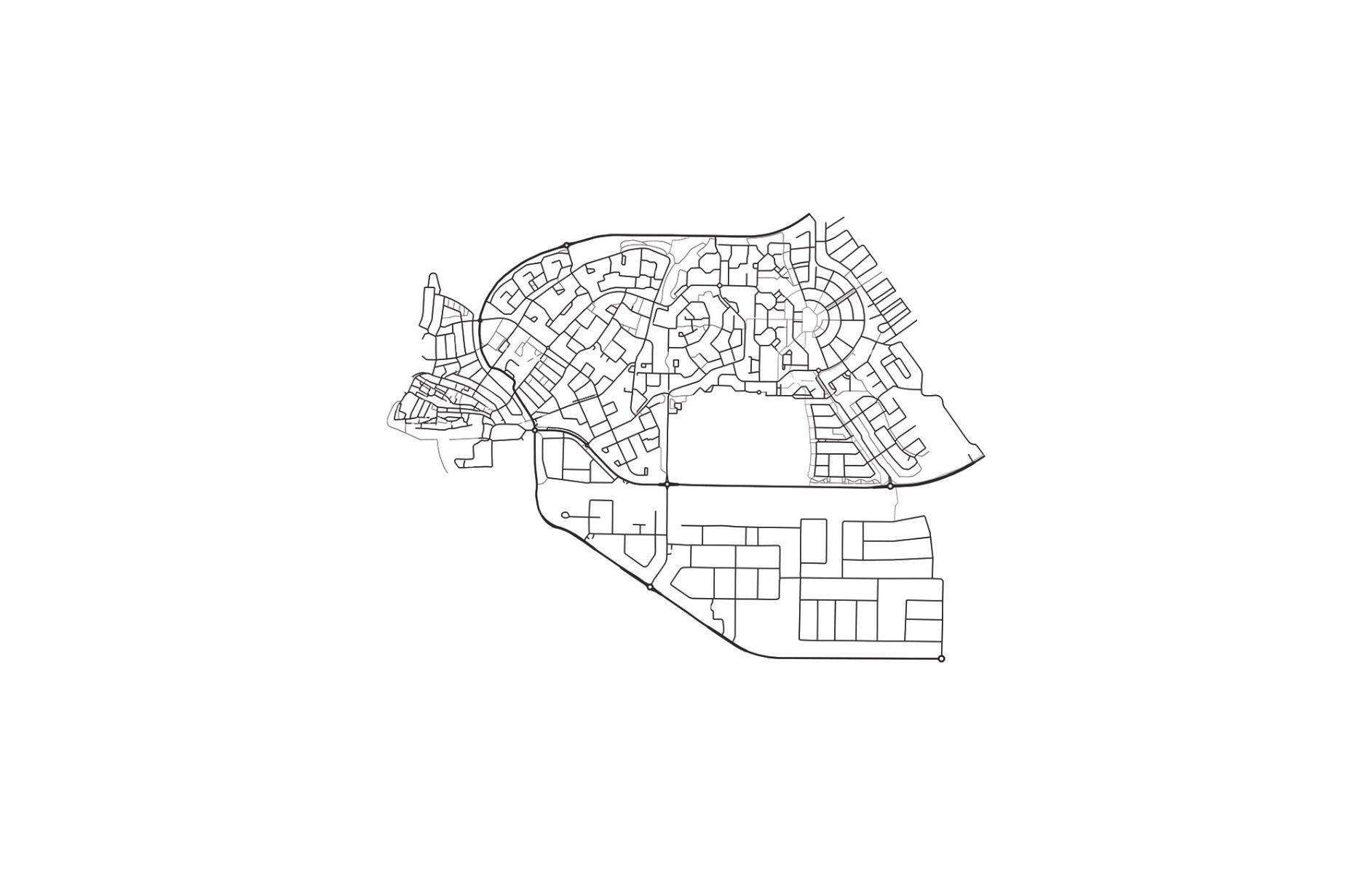 Plattegrond van Urk, wit 