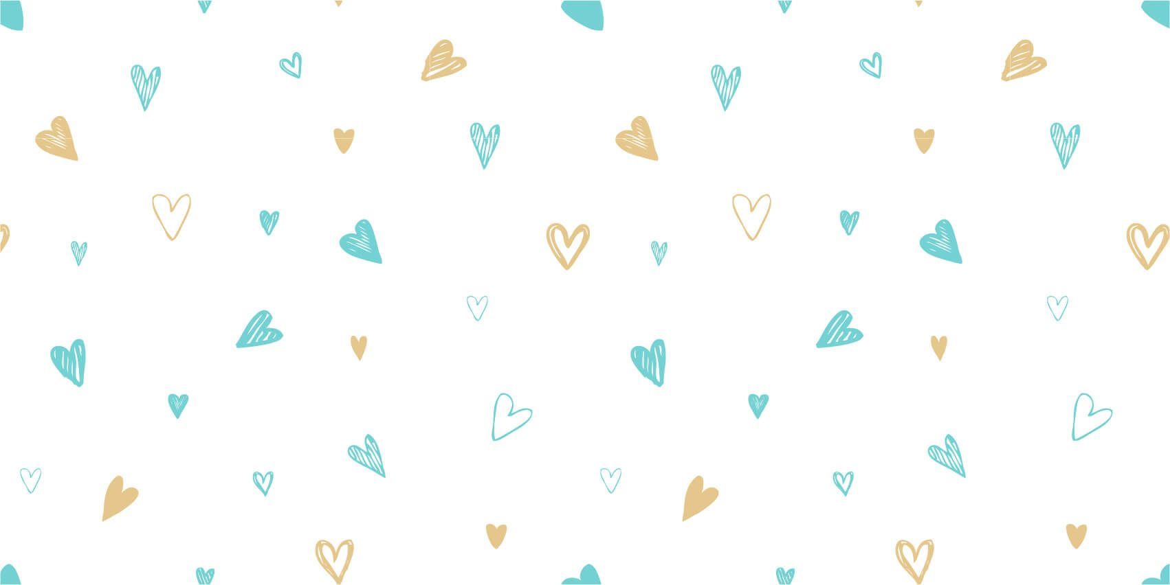 Mint and golden hearts main product photo