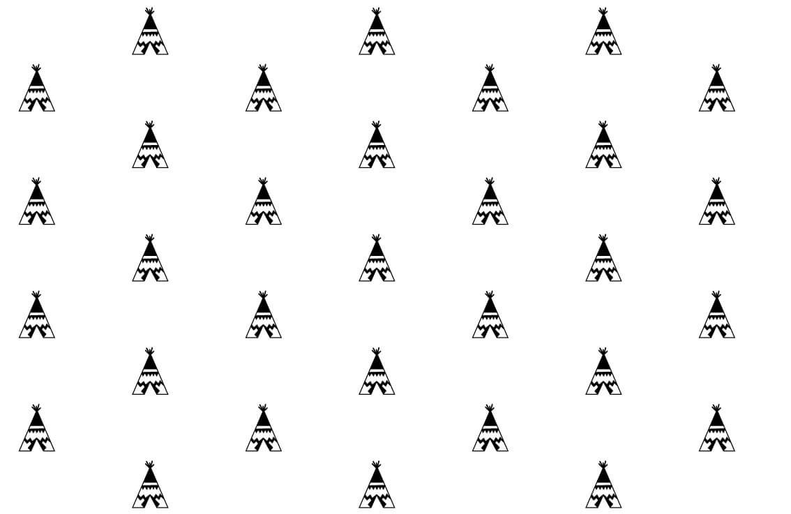 Teepee tents in black and white