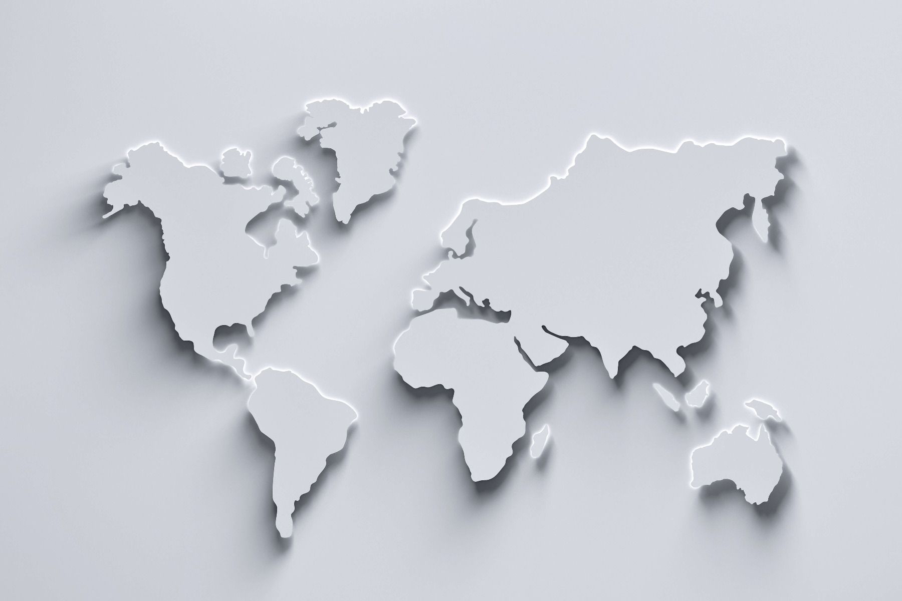 3D World map white - Photo Wallpaper