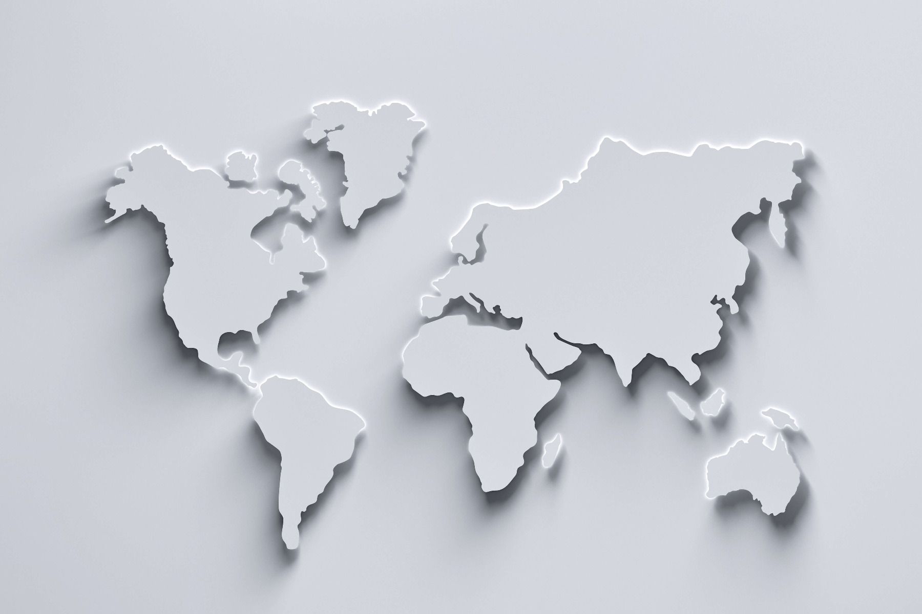 3D World map white - Photo Wallpaper 3D World map white - Photo Wallpaper