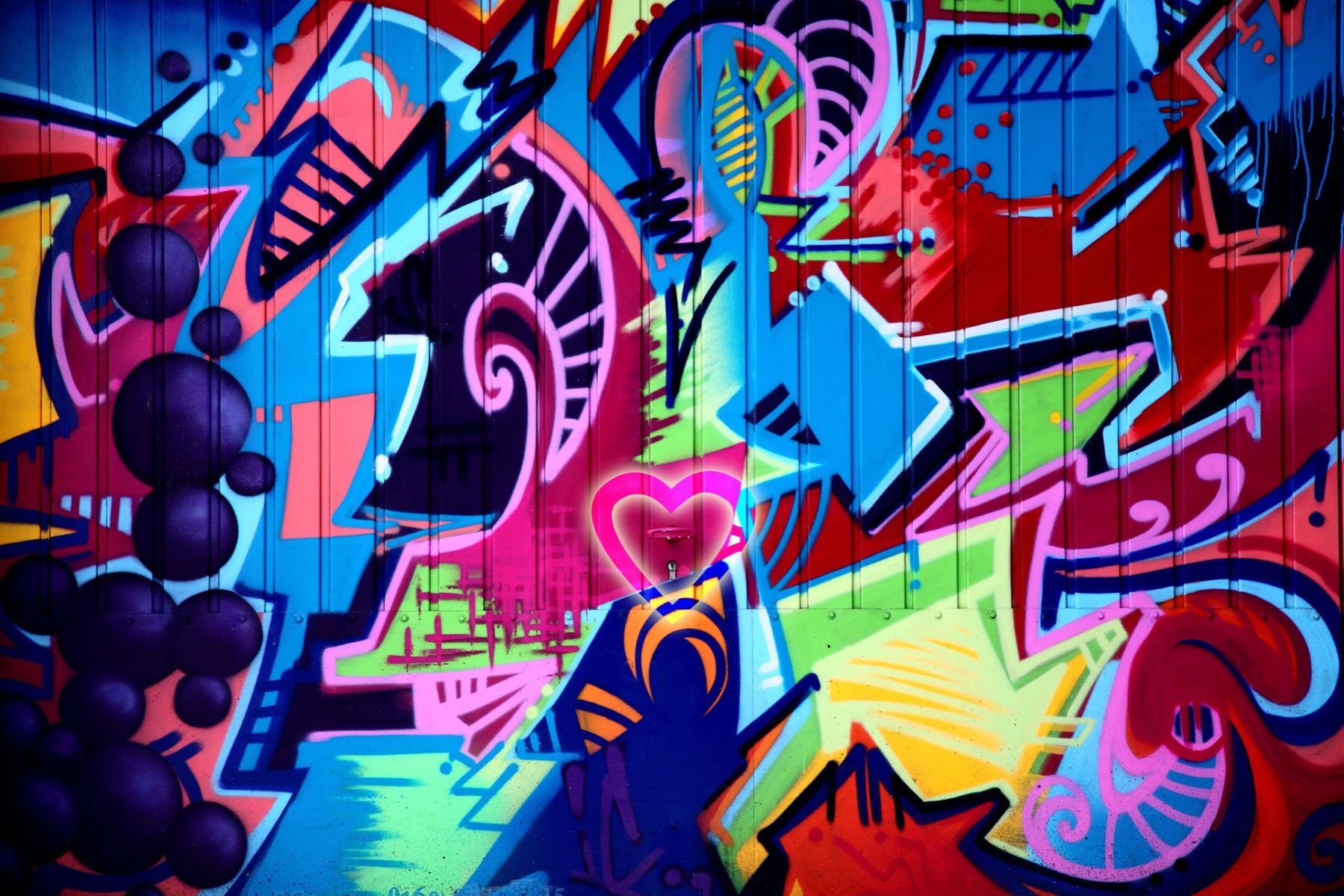 Wallpaper Mural Neon graffiti Photo Wallpaper