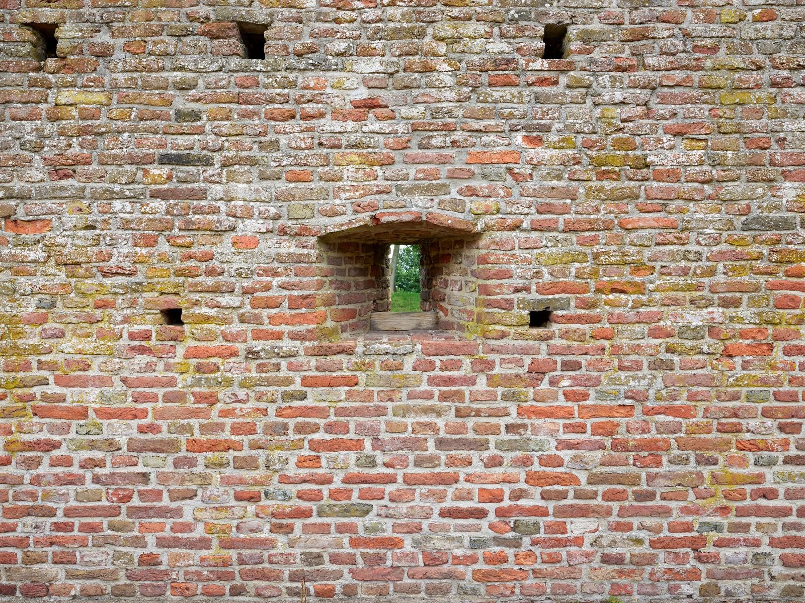 City wall with view through