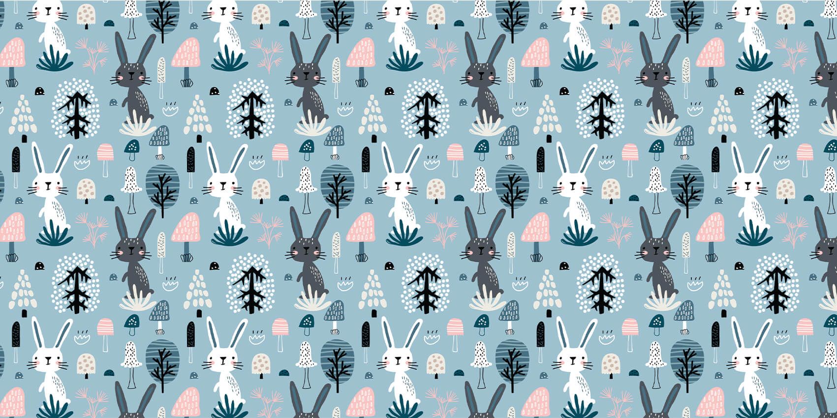 Blue rabbit pattern main product photo