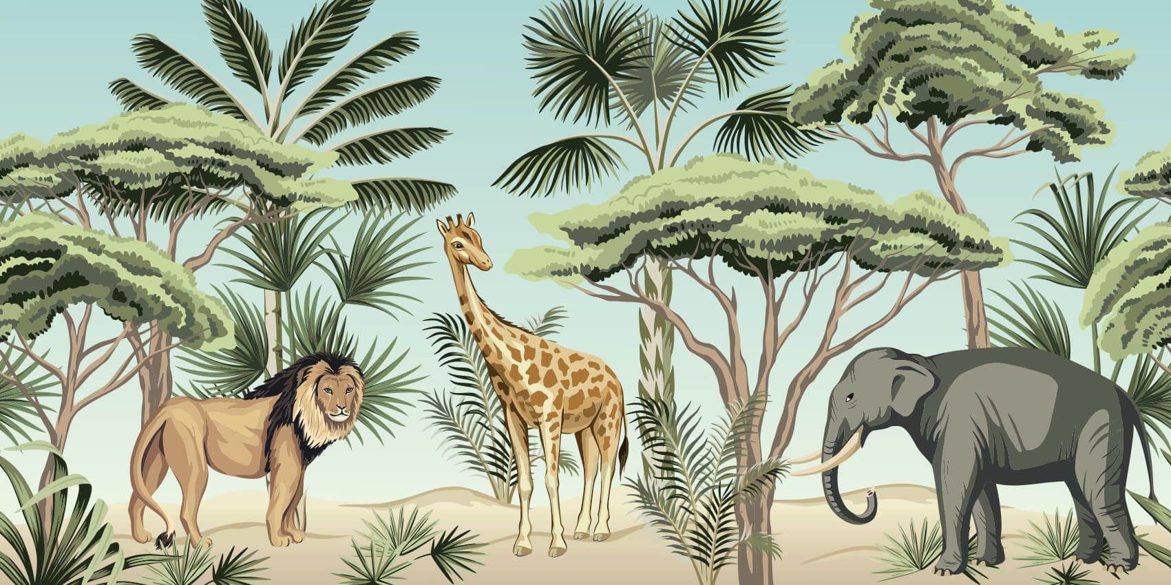 Tropical jungle animals main product photo