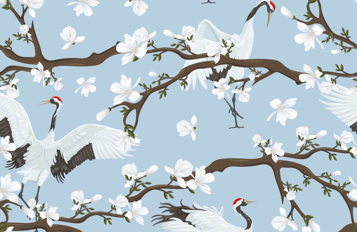 Cranes on spring branches main product photo