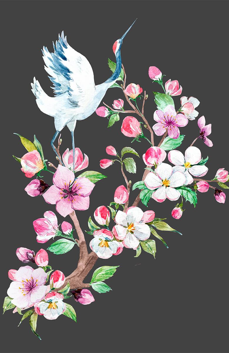 Watercolor crane main product photo