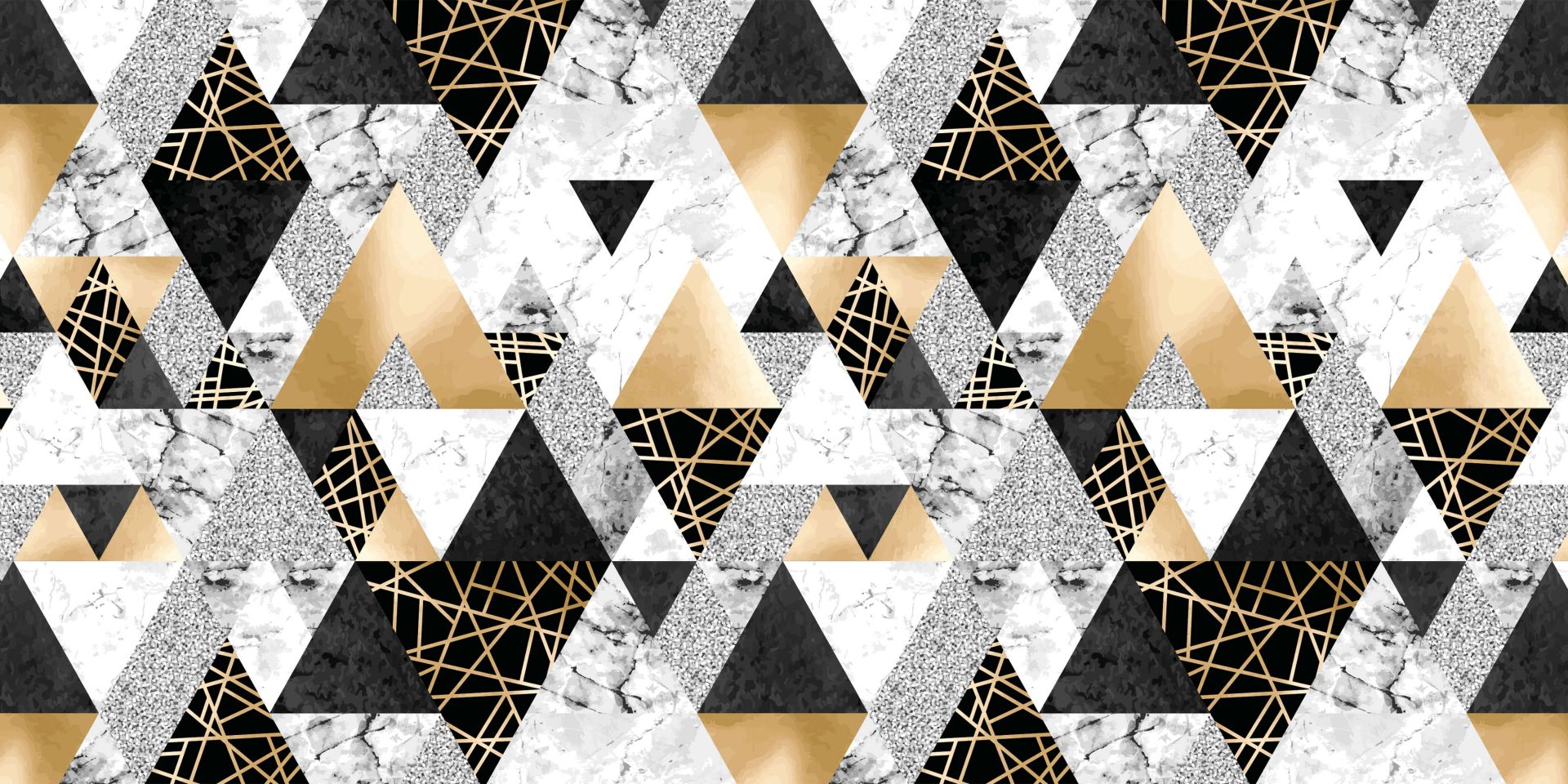 Marble triangles with gold