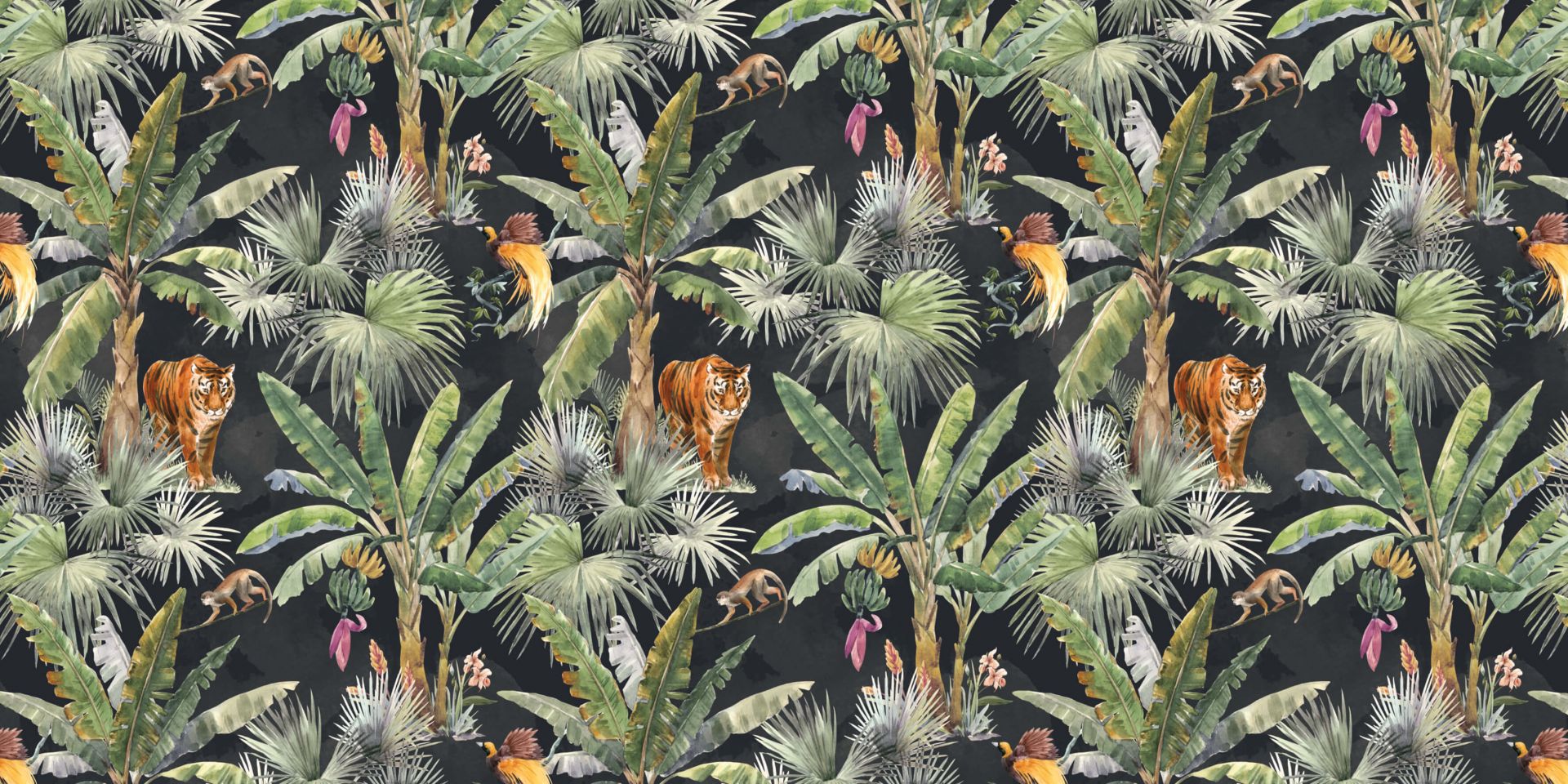 Palms and jungle animals
