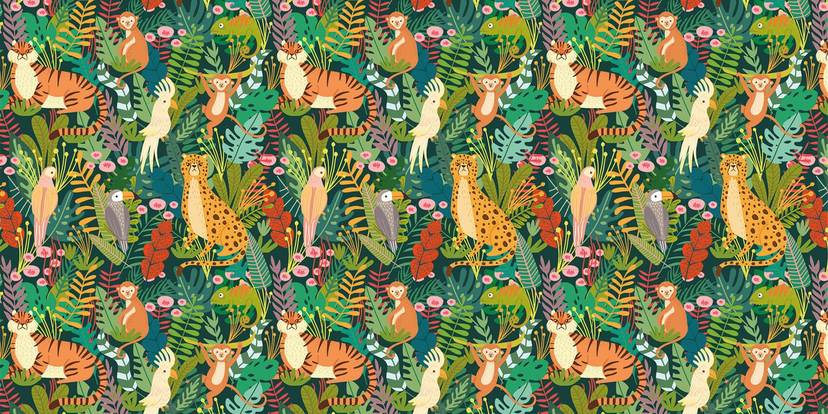 Colourful animals pattern - Photo Wallpaper