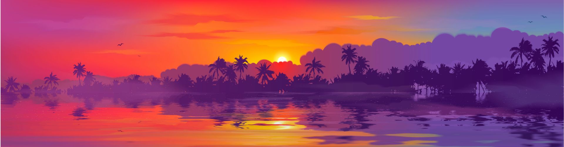 Colored sunset