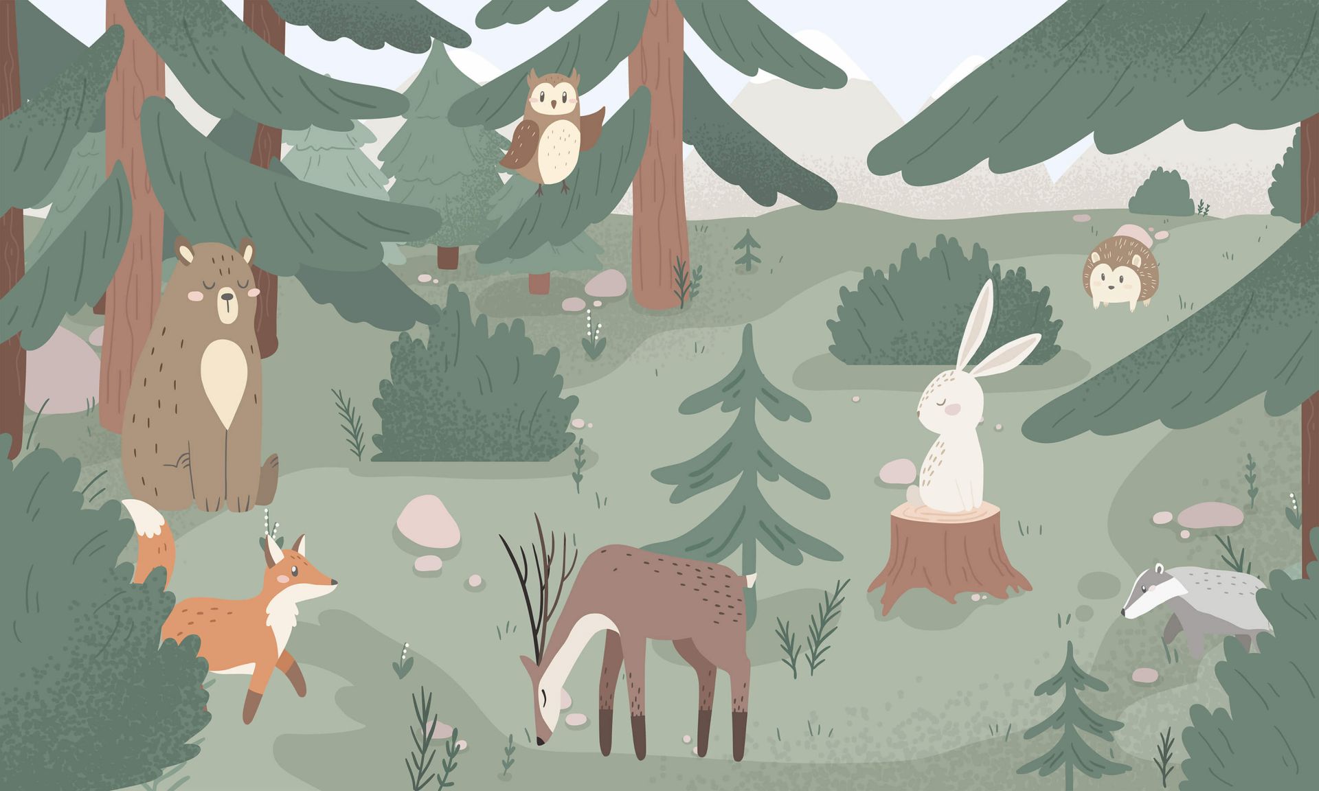 Forest with animals main product photo