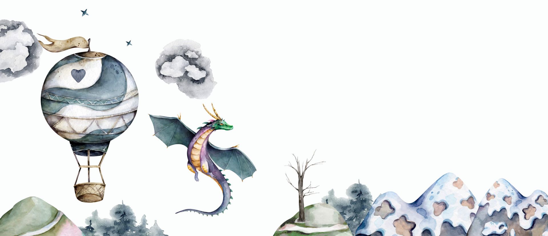 Watercolour dragon main product photo