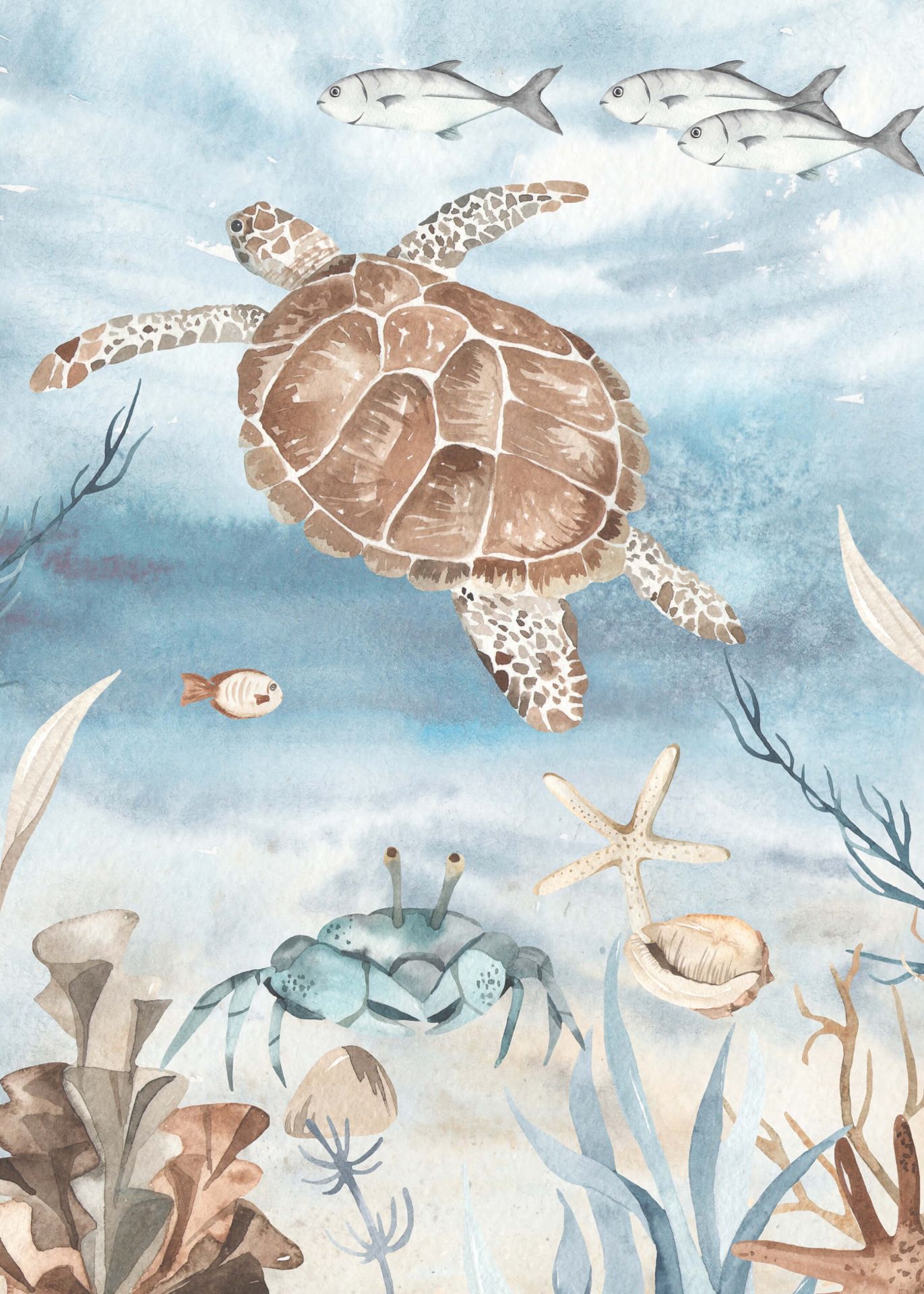 Watercolour sea turtle - Wallpaper