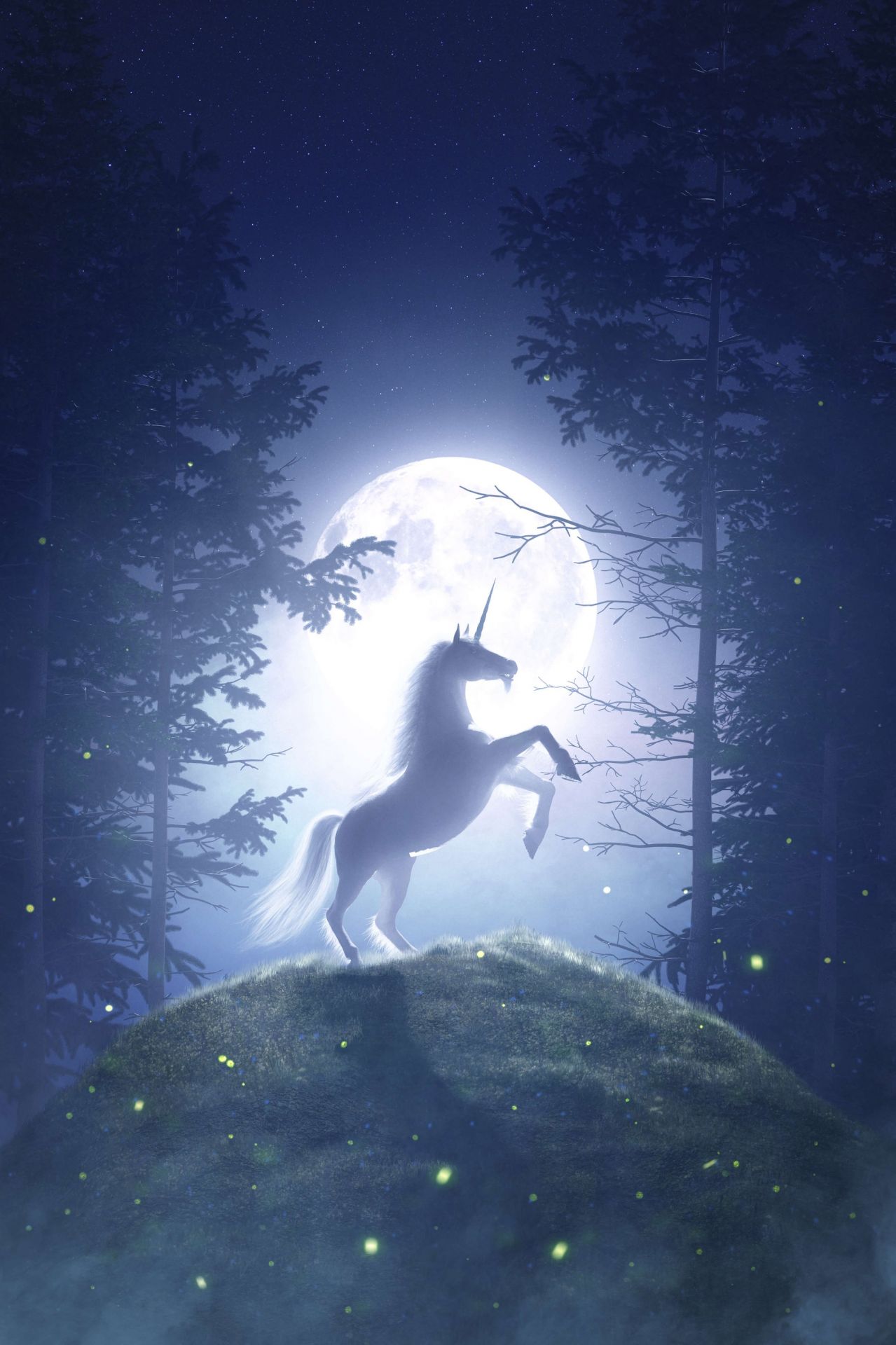 Unicorn at full moon Unicorn at full moon
