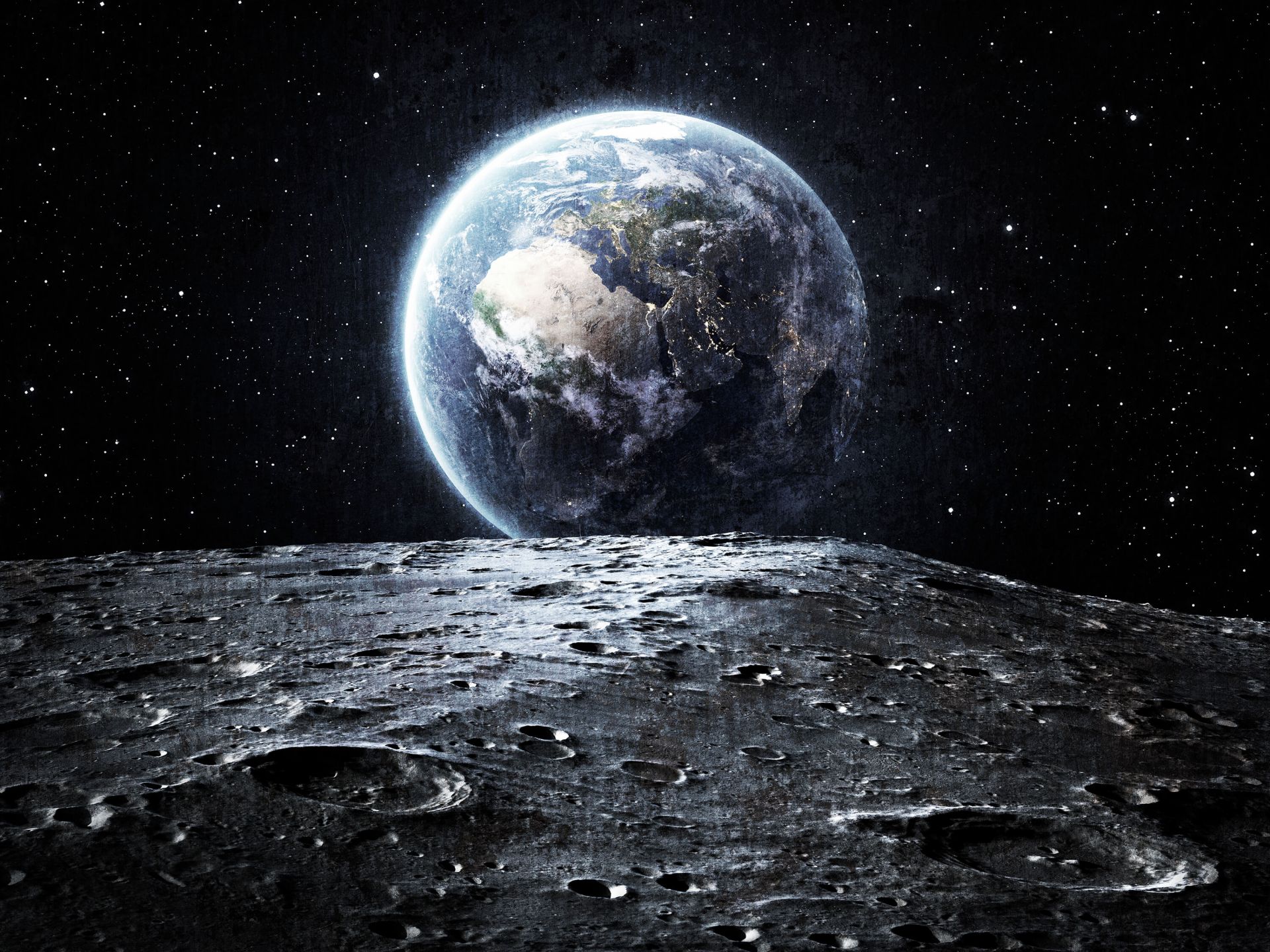Moon and earth Moon and earth