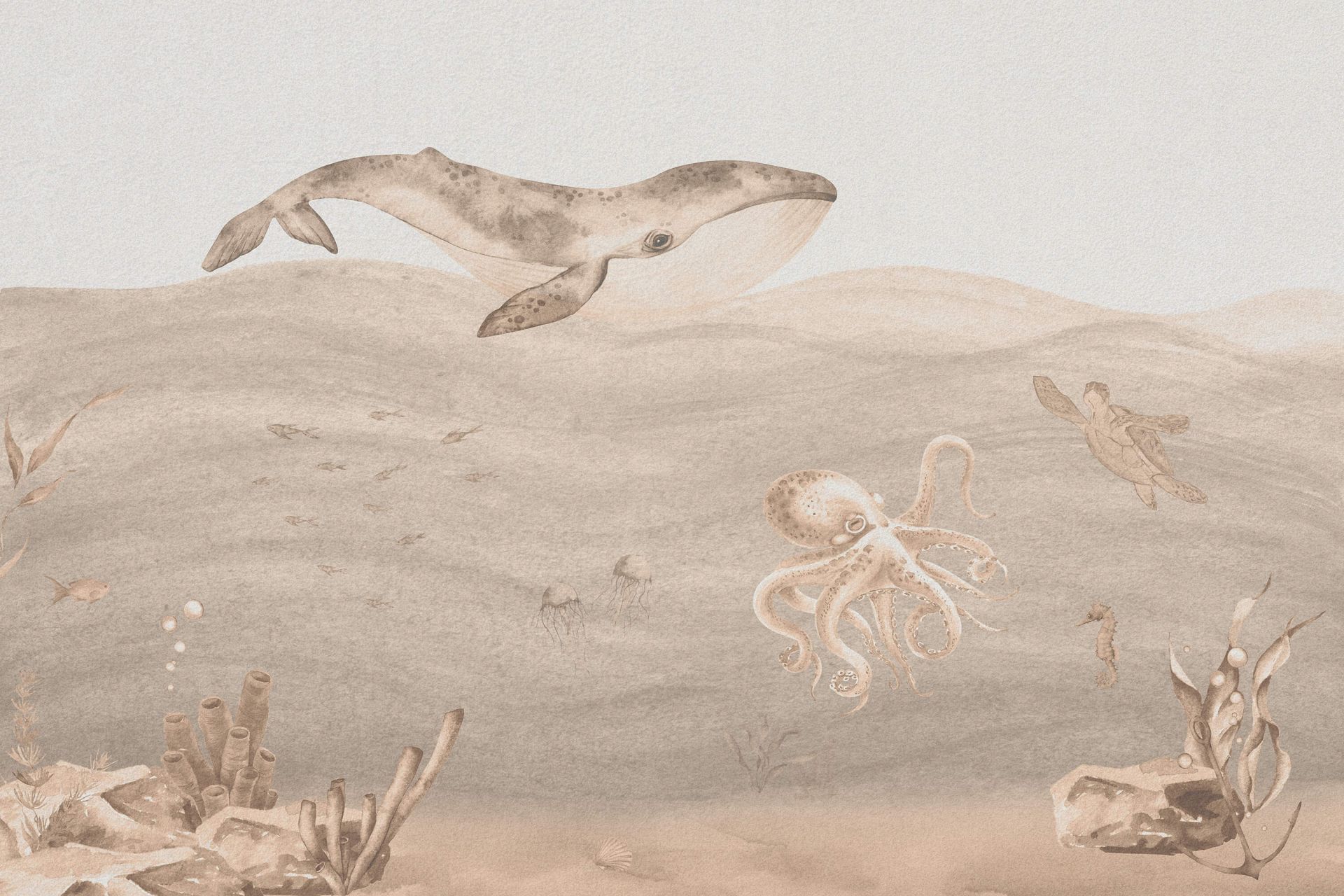 Underwater world in taupe Underwater world in taupe
