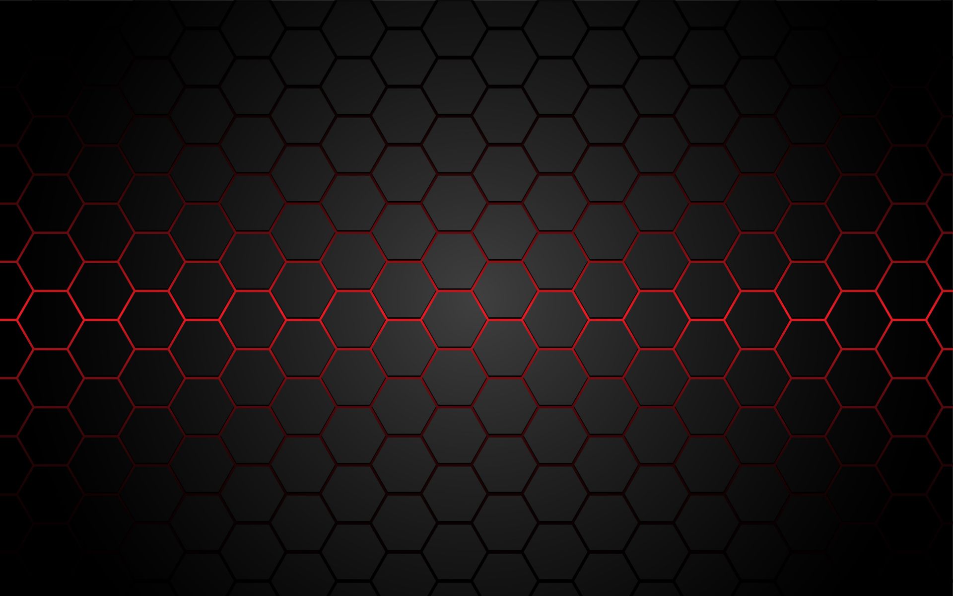 Red glowing hexagons - Photo Wallpaper