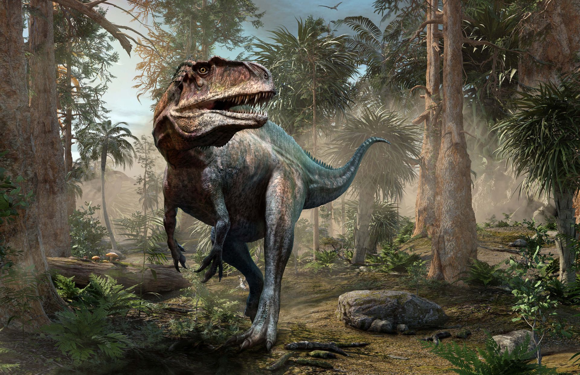 Acrocanthosaurus in forest - Wallpaper