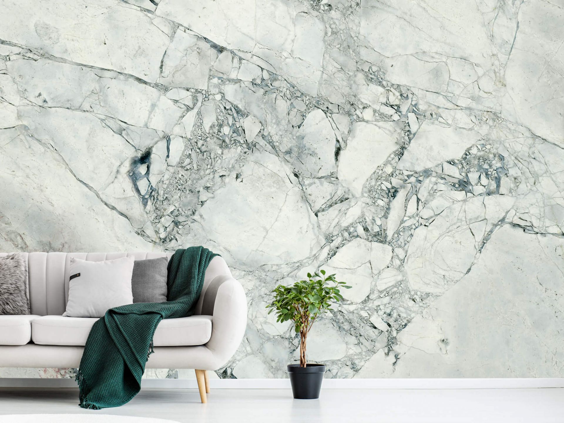 Textured grey marble - Wallpaper