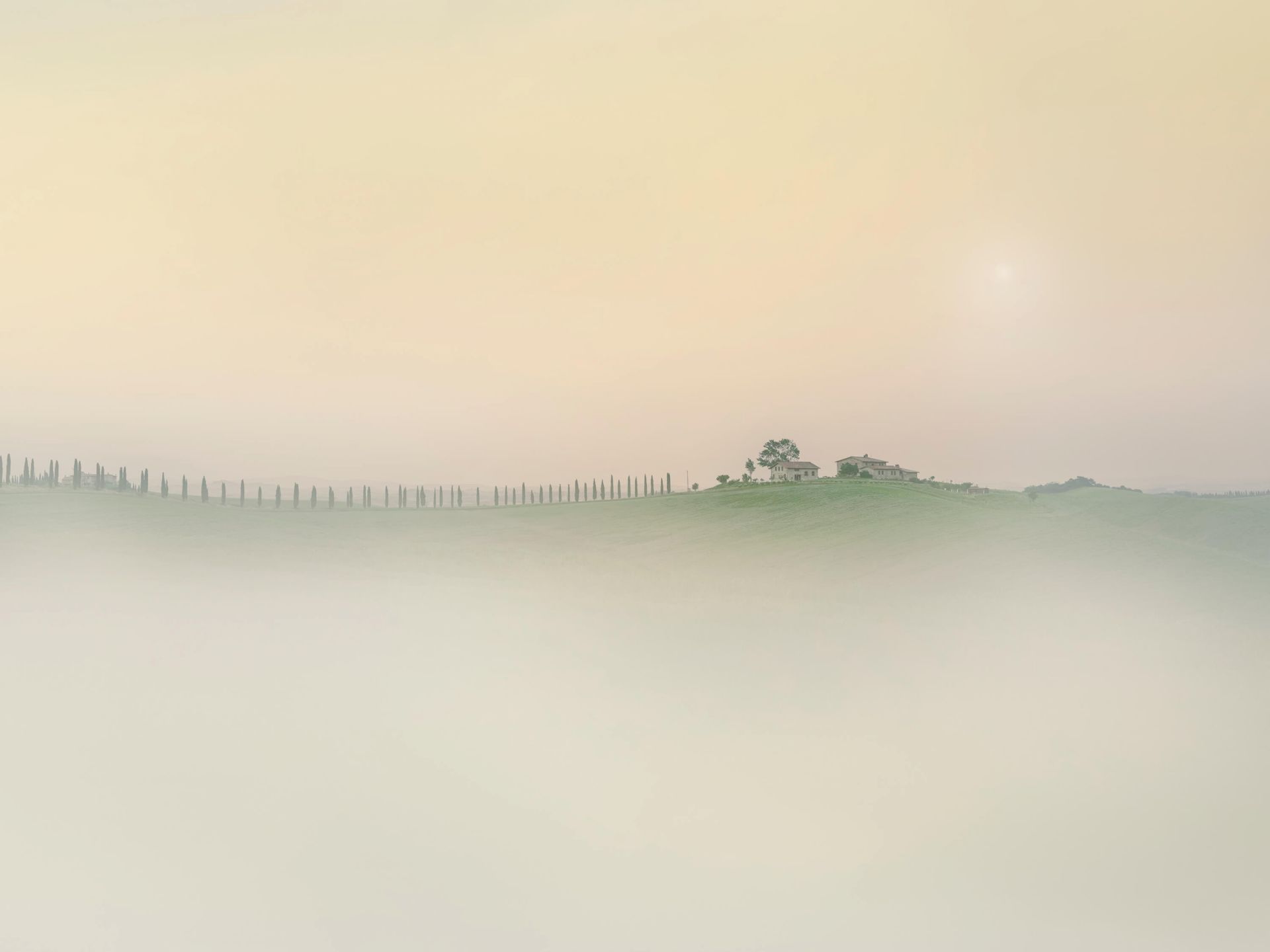 Foggy Italian landscape