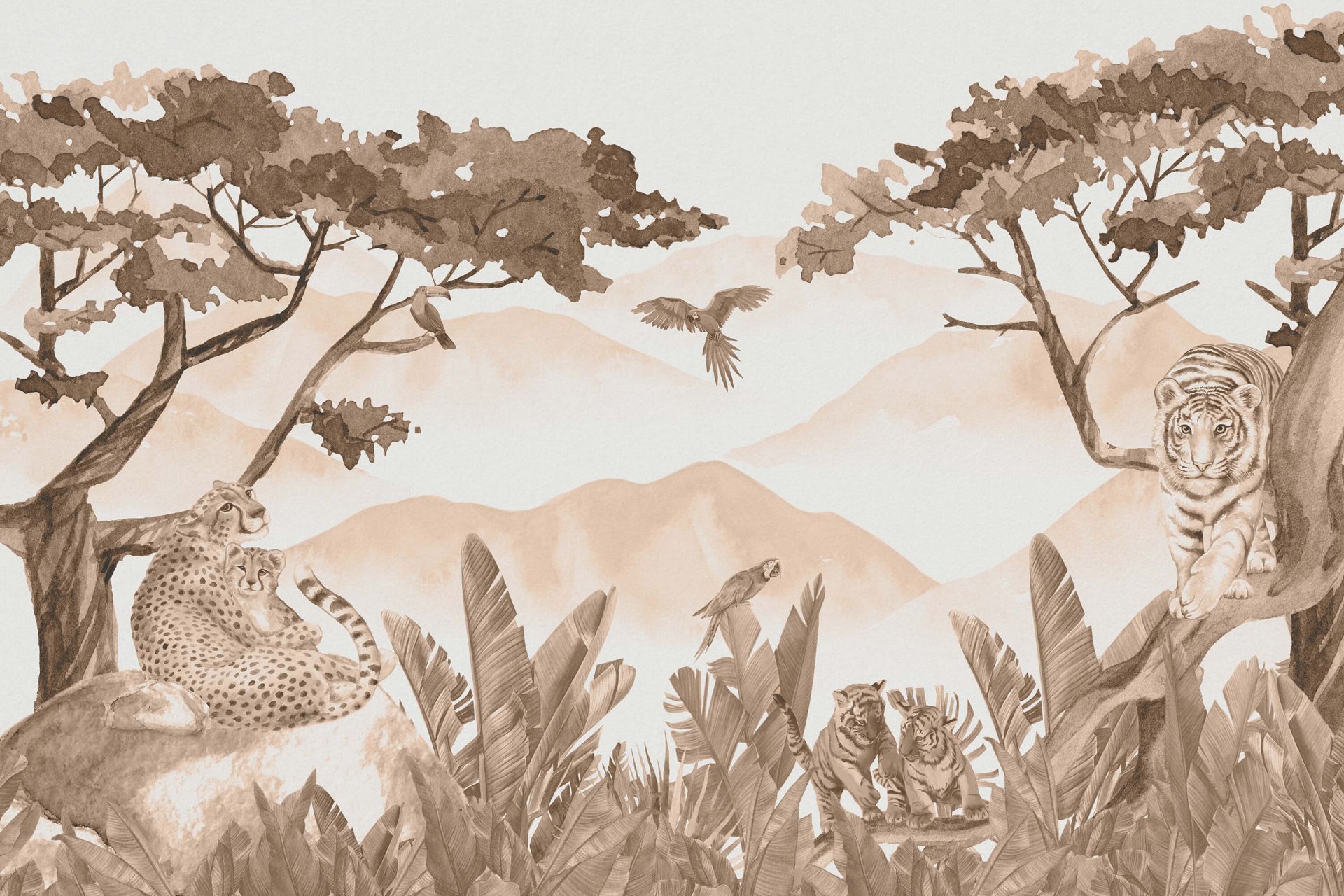 Predators in the jungle taupe