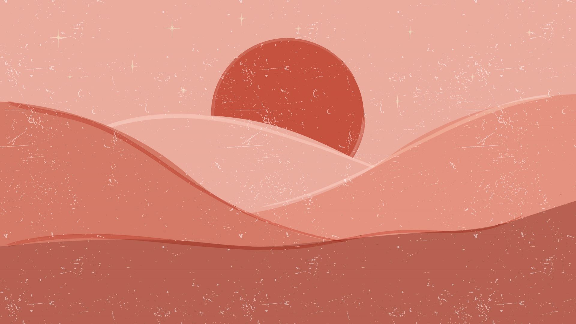 Red waves in front of the sun
