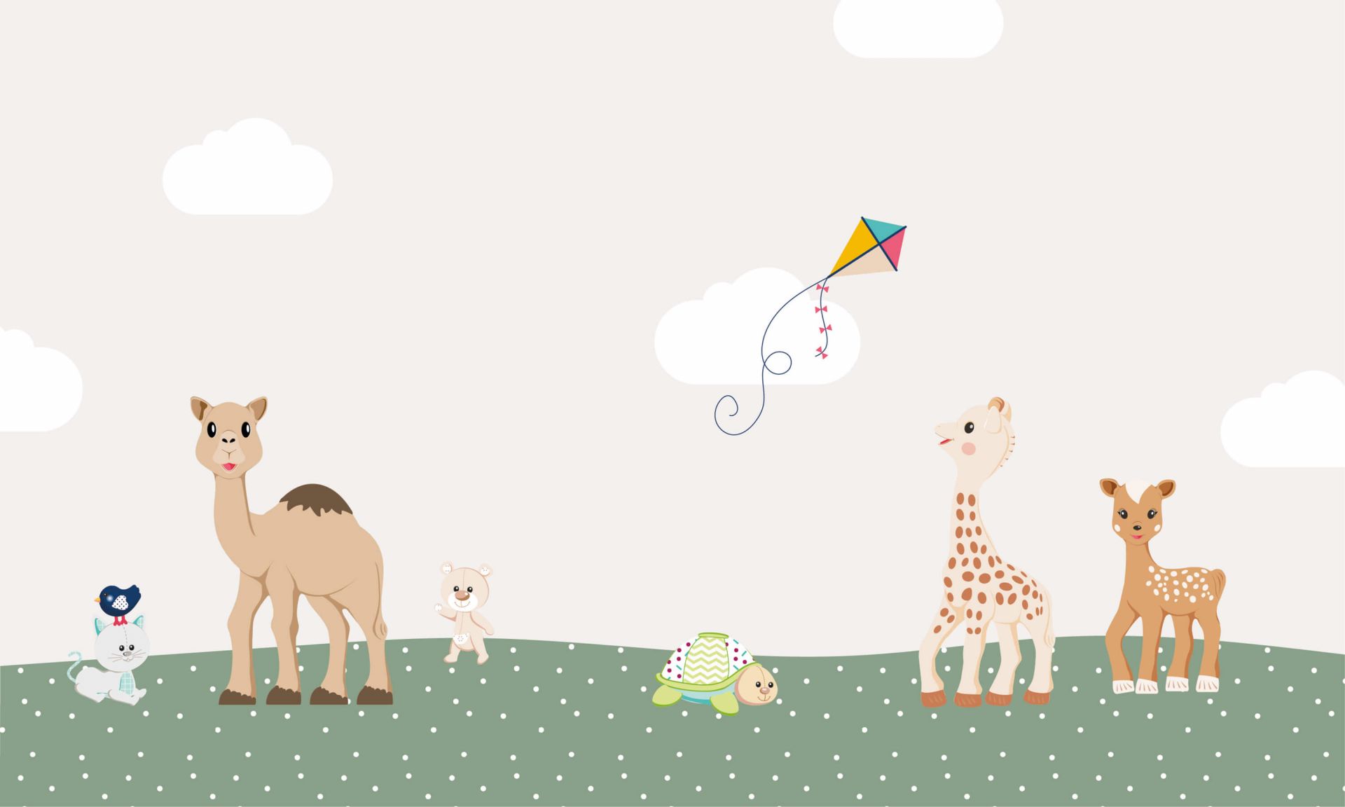 Sophie la girafe® with her friends - Wallpaper