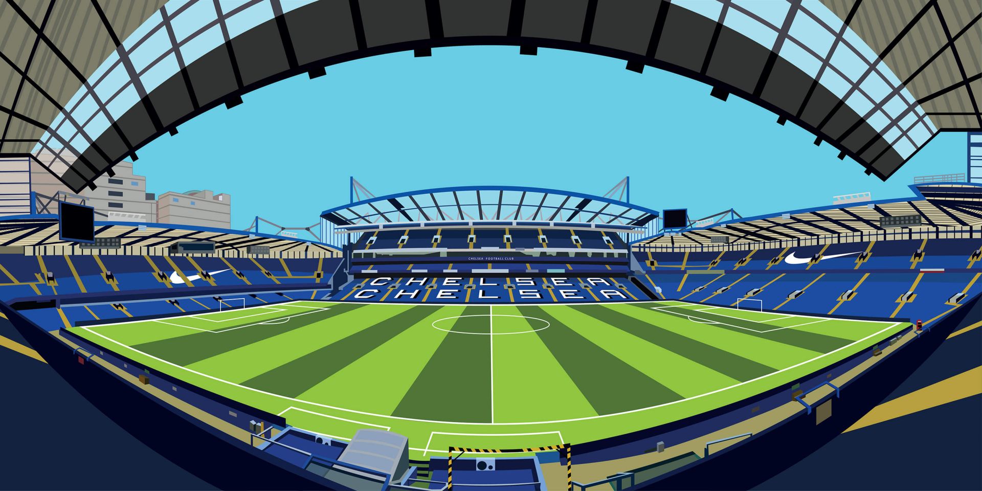 Stamford Bridge Chelsea F.C. Inspired Football Art Print Stadium