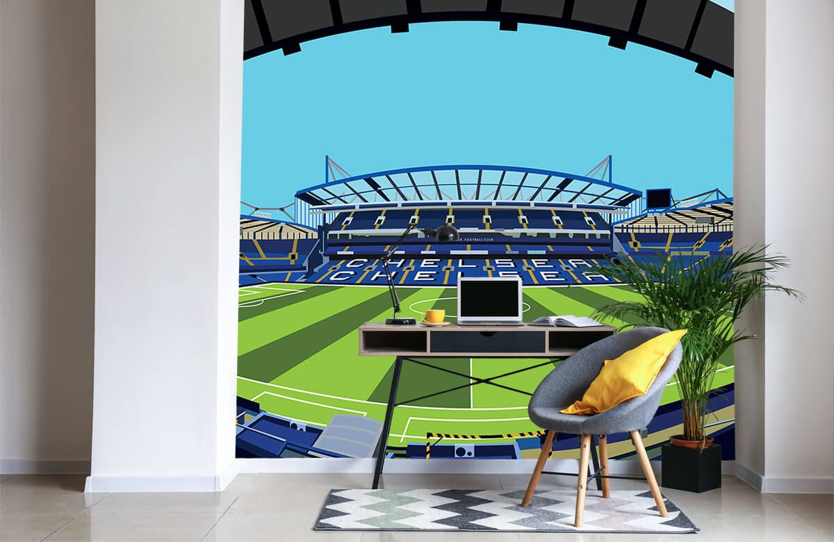 Stamford Bridge Chelsea F.C. Inspired Football Art Print Stadium Design  Blues