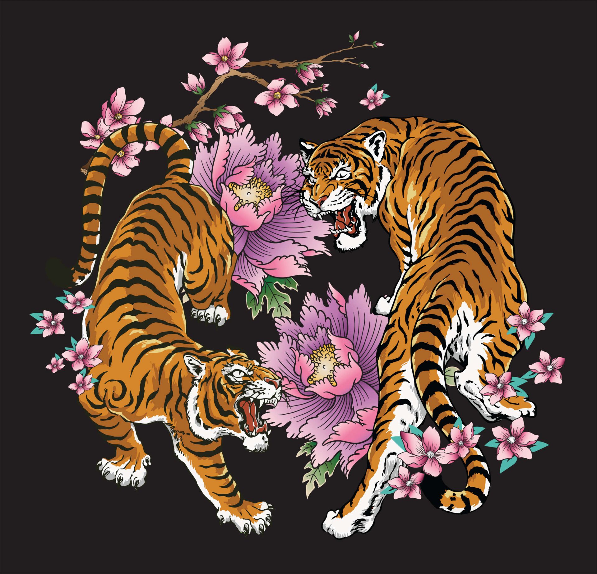 Tijgers en bloemen