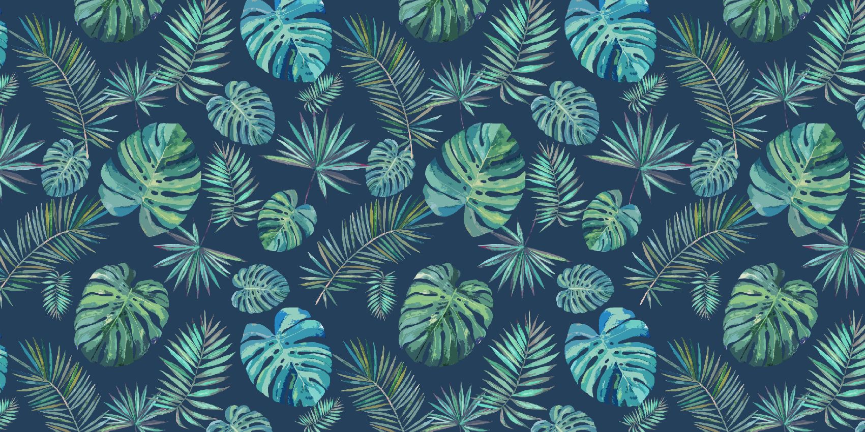 Palm leaves and monstera Palm leaves and monstera