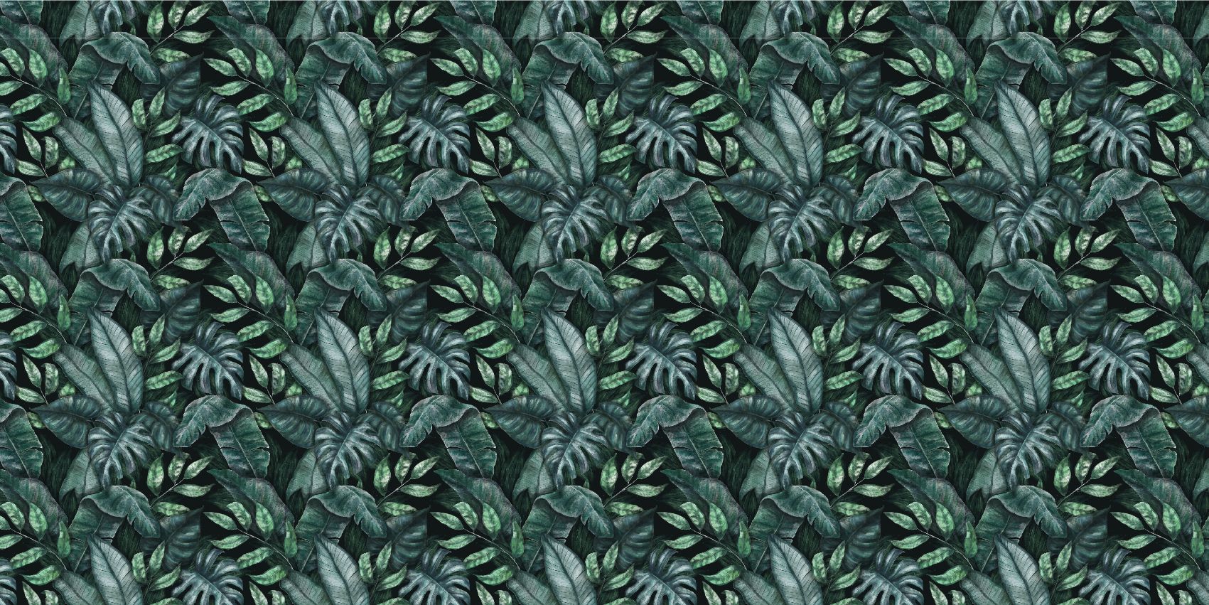 Botanical pattern with palm leaves