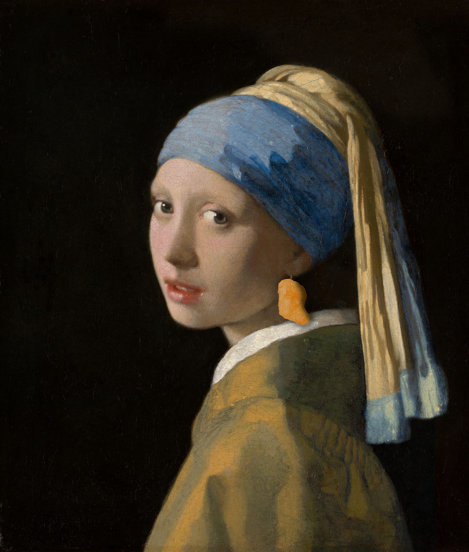 Girl with chicken nugget