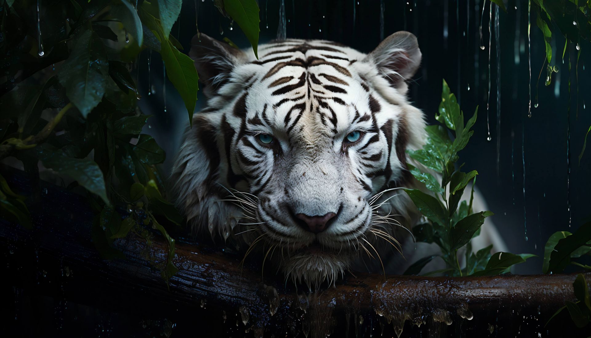 Wallpaper Mural - The Big and Rare White Tiger - Photo Wallpaper