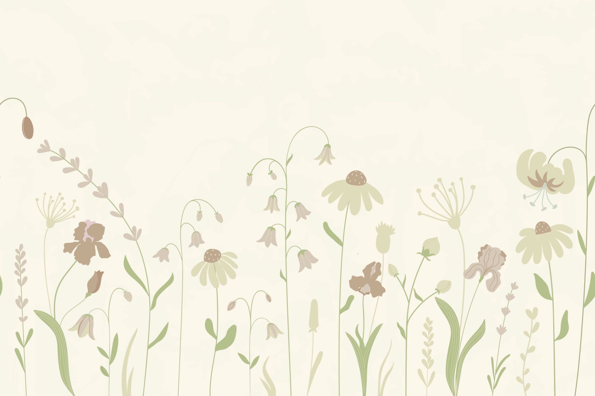 Flower field tall beige with old pink