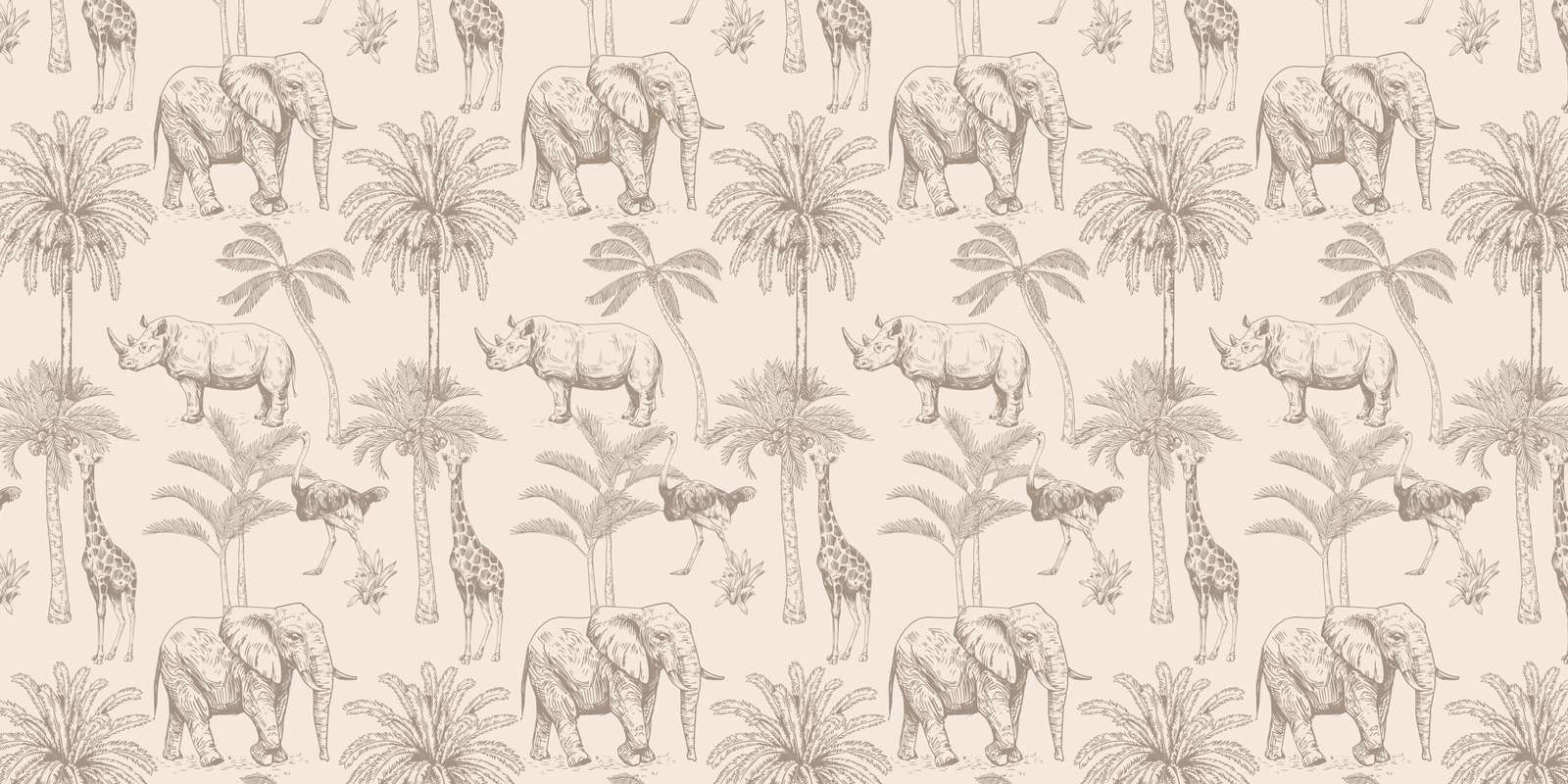 Jungle animals beige
