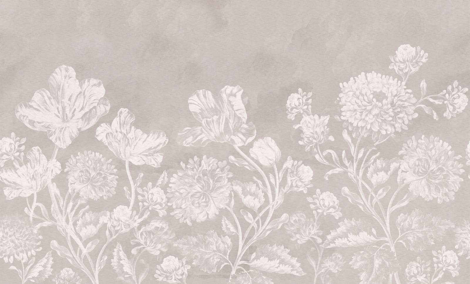 Baroque floral landscape - greige