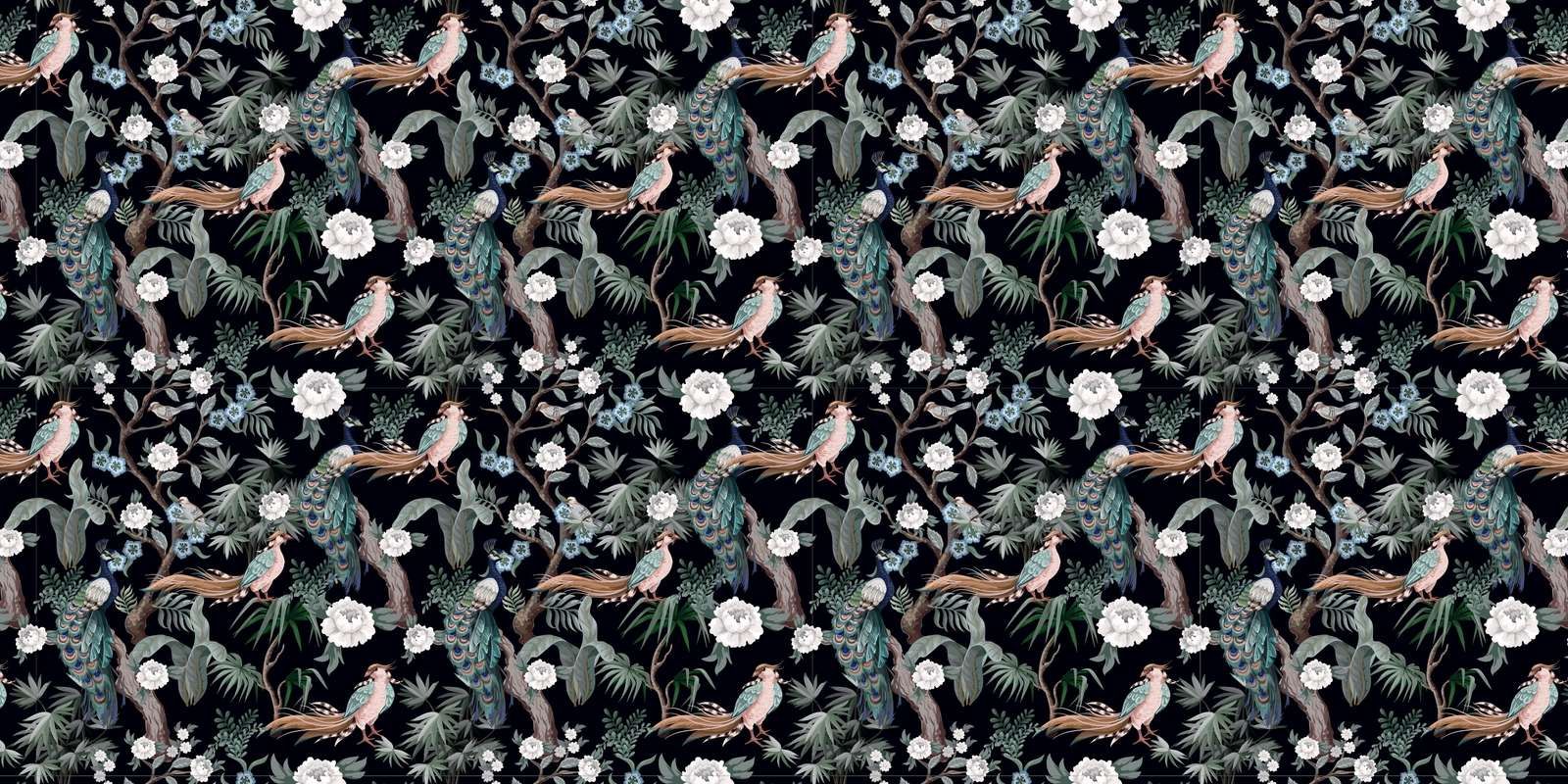 Peacock Splendor in Night Bloom