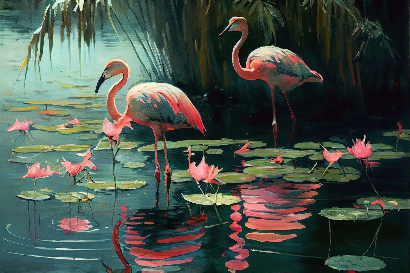 Waterlily Flamingo Oasis