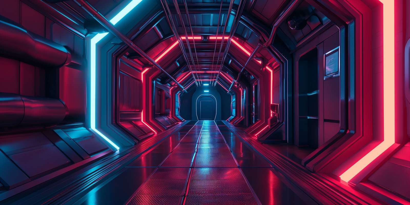 Neon Space Corridor