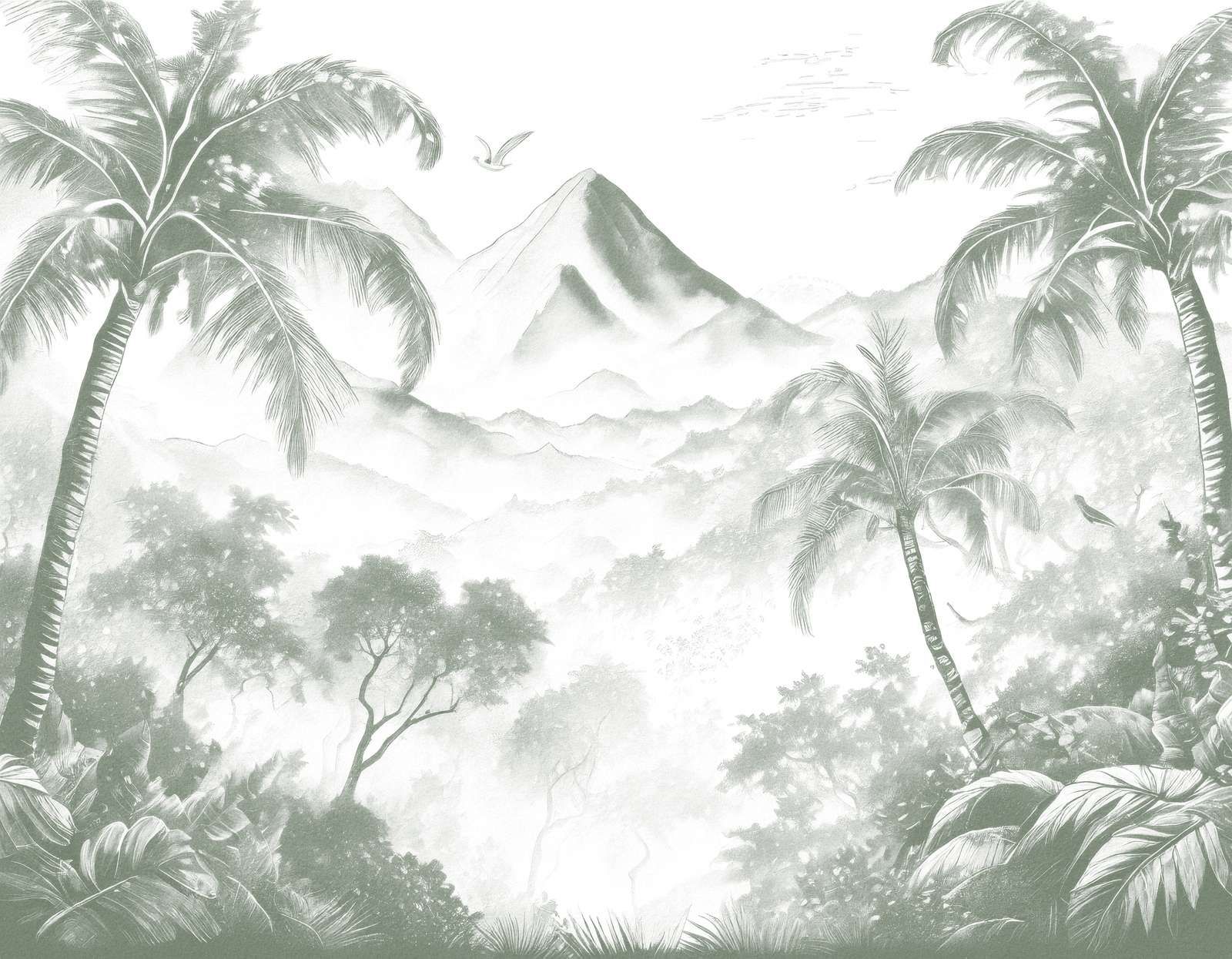 Dawn on Volcanic Island, green