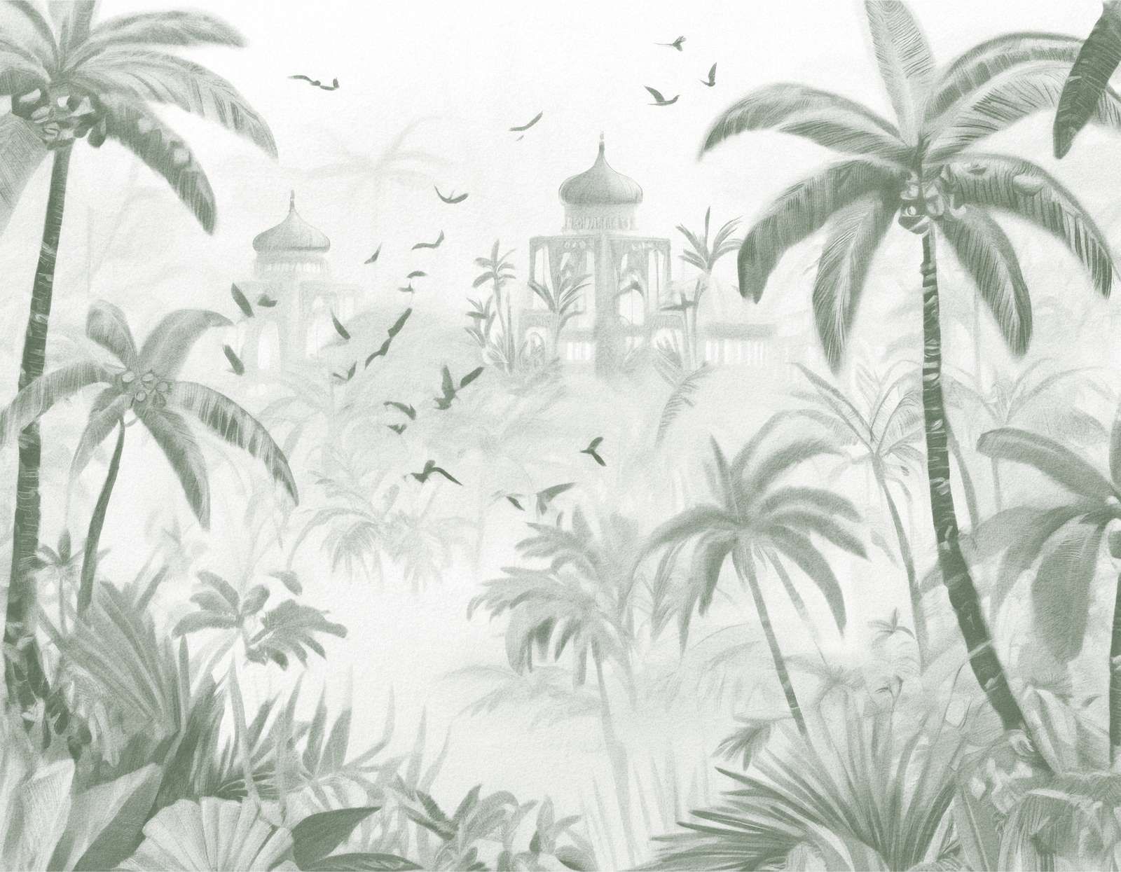 Oriental Garden at Dawn, green