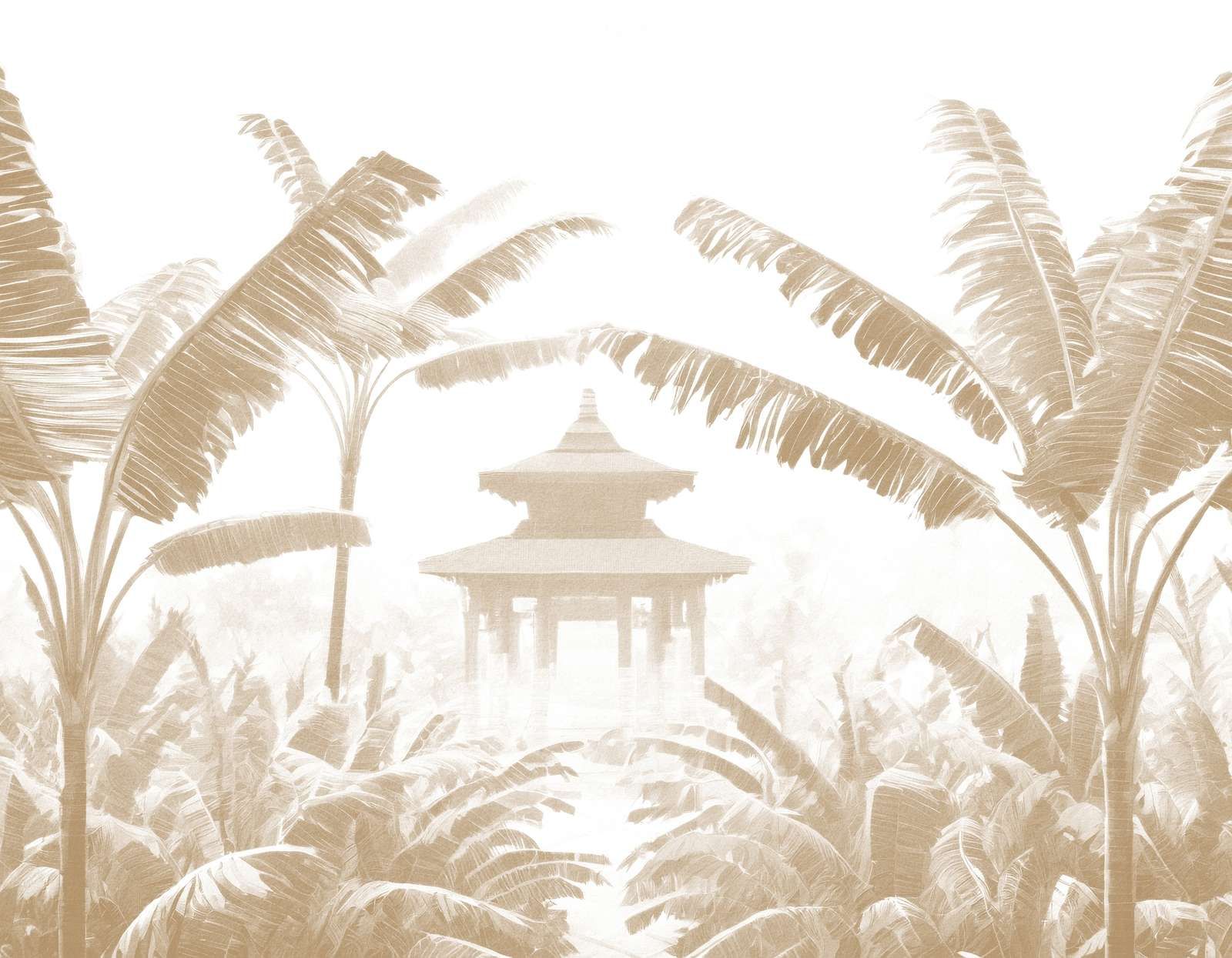 Misty Temple Garden, taupe