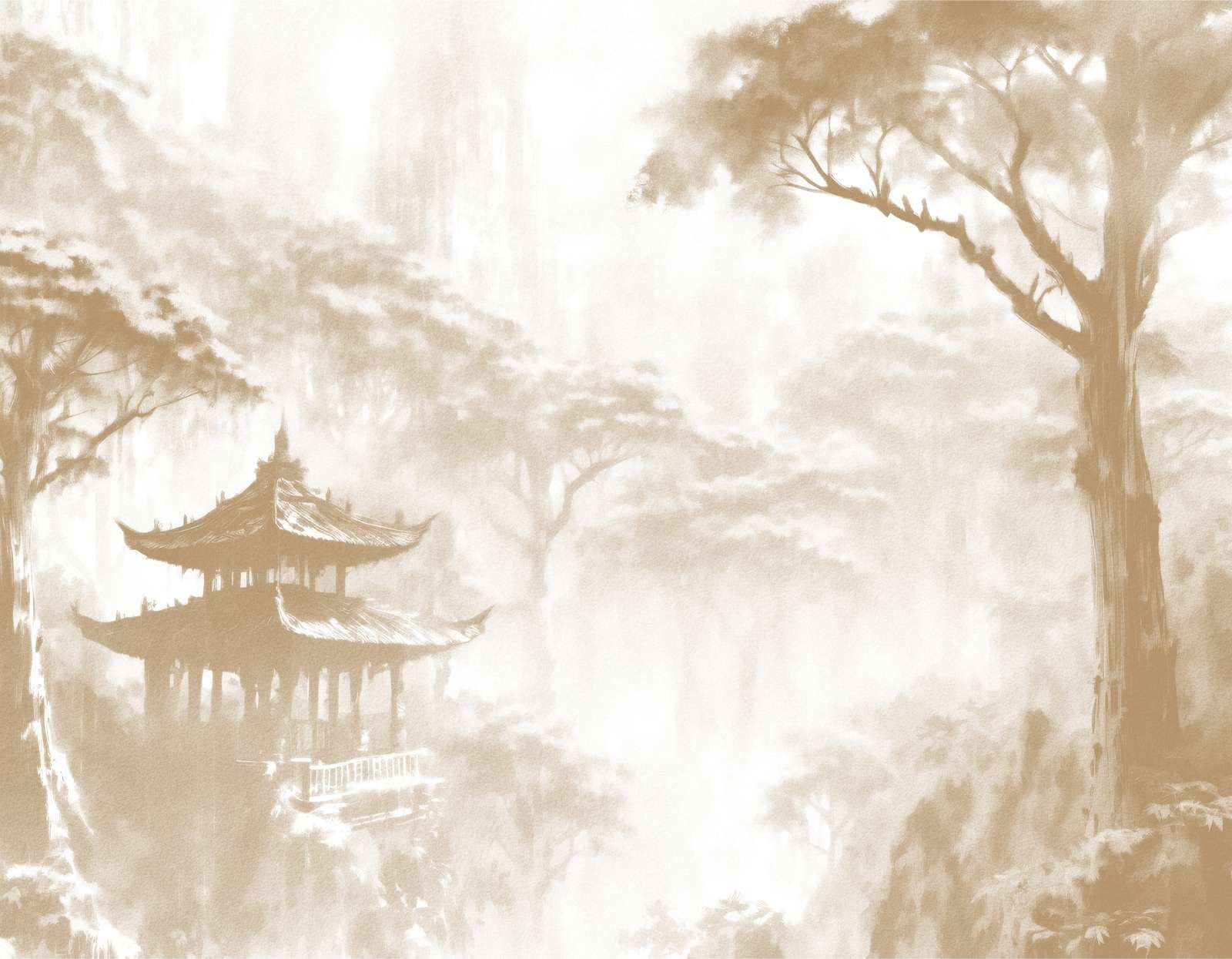 Misty Oriental Pavilion, taupe