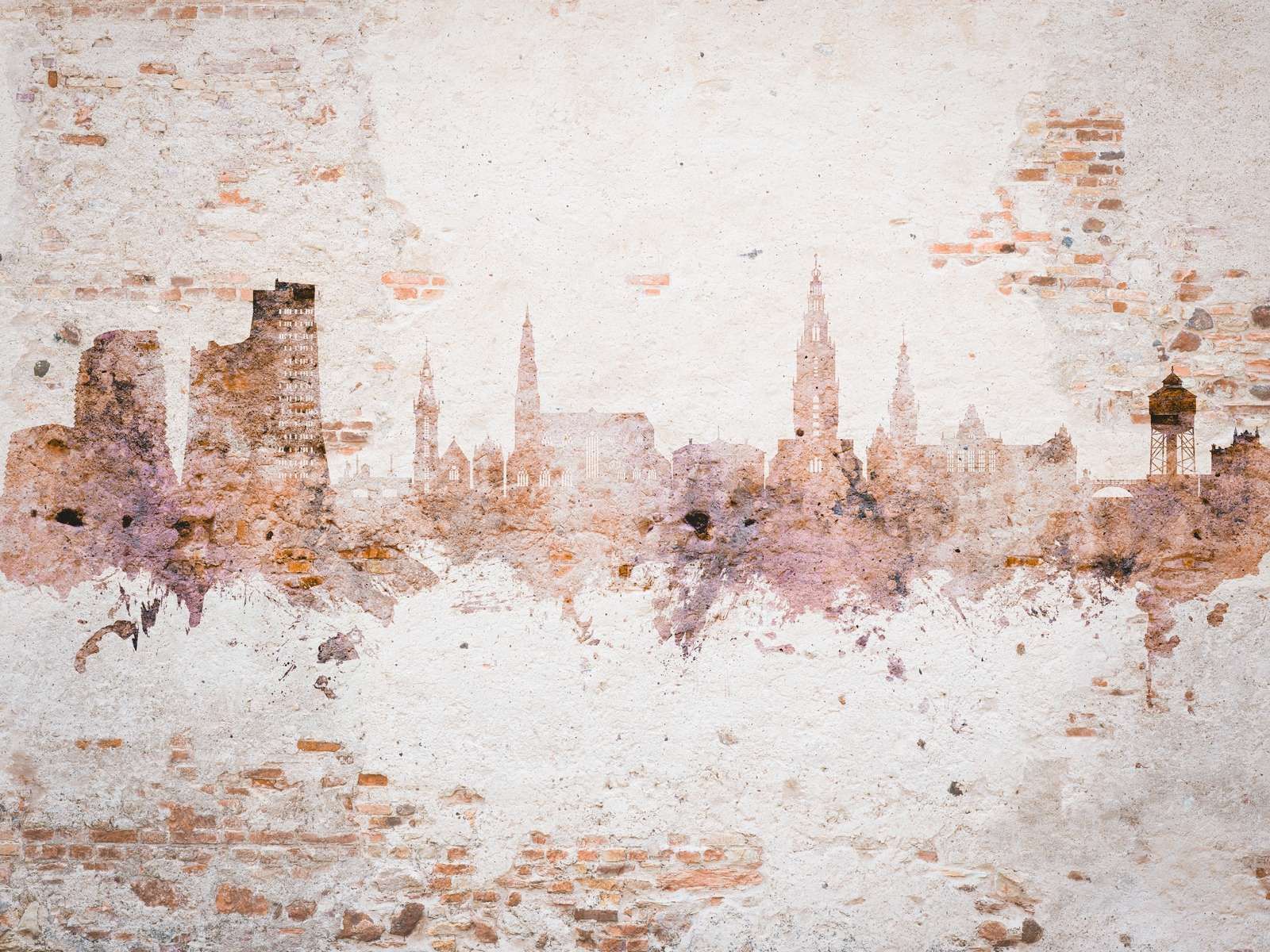 Watercolor skyline, Groningen