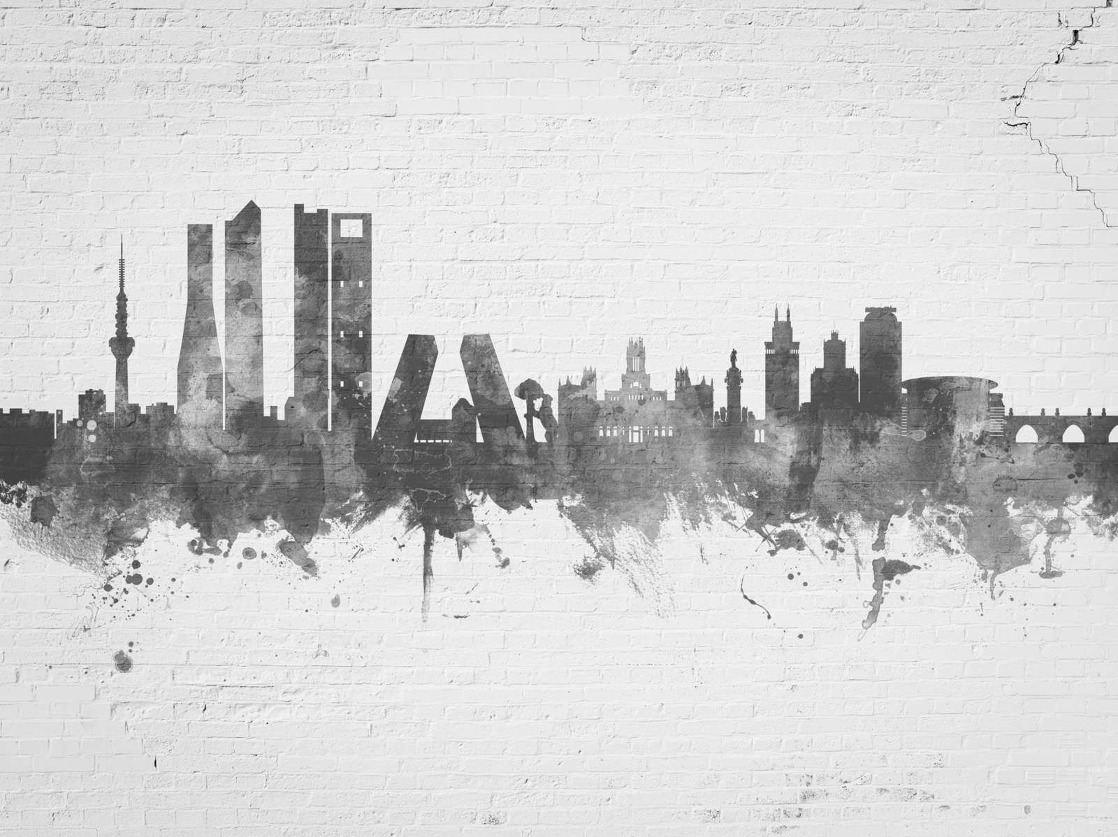 Watercolor skyline, Madrid