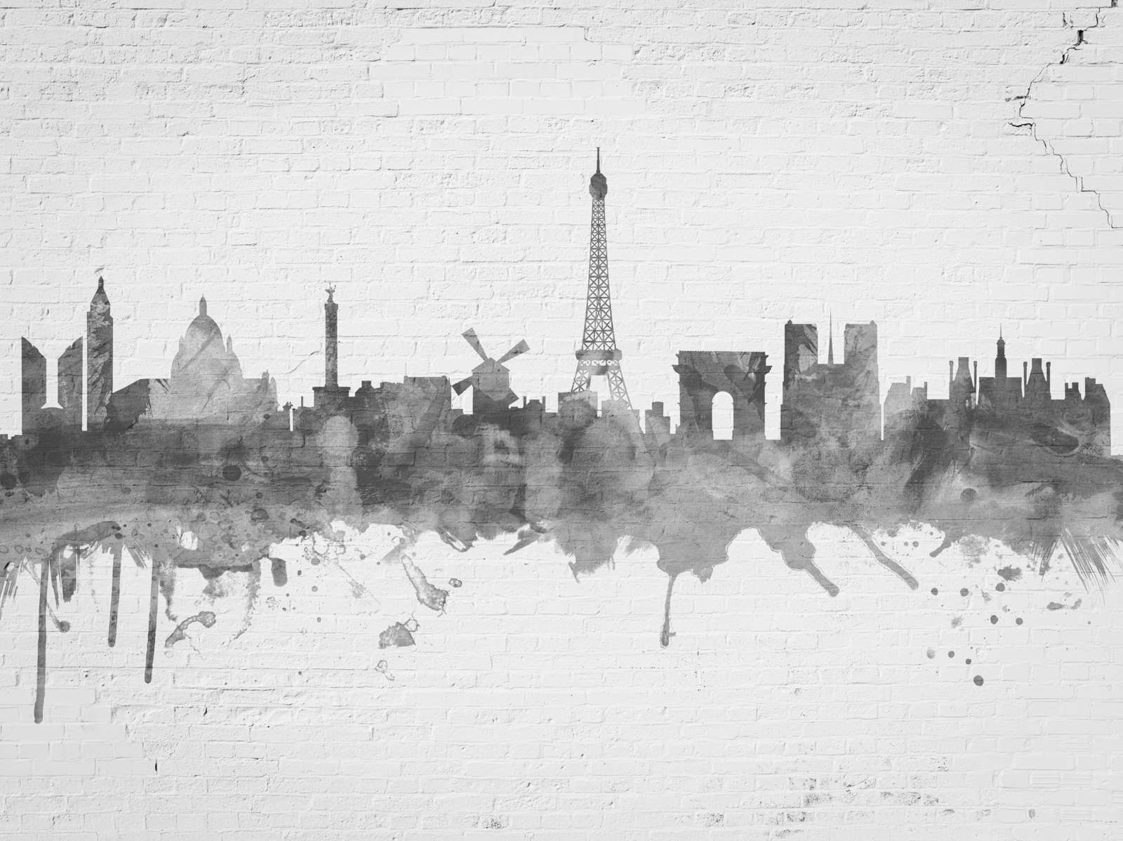 Watercolor skyline, Paris