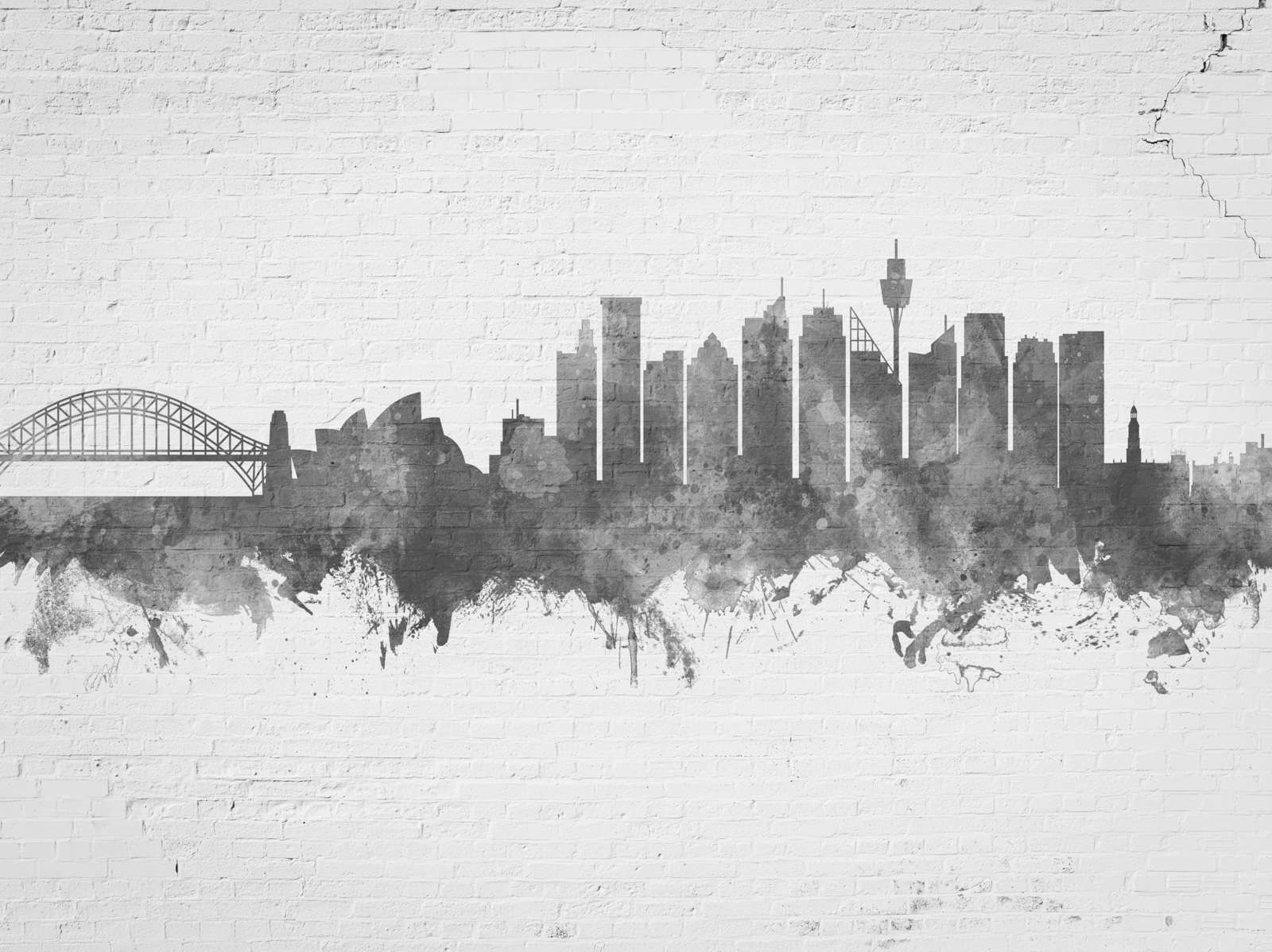 Watercolor skyline, Sydney